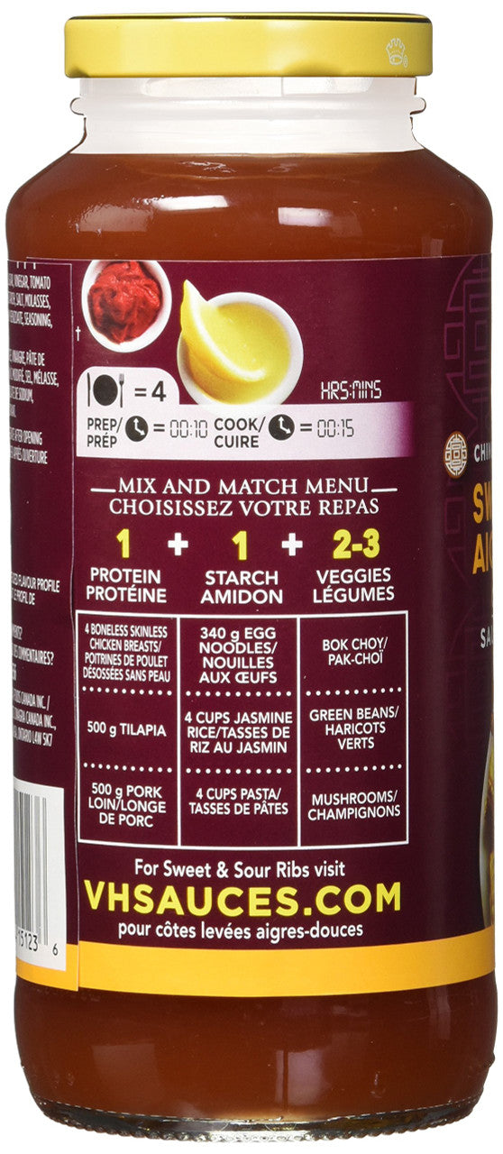 VH Sweet & Sour Cooking Sauce (12 Count), 341ml/11.5oz, Jars, {Imported from Canada}